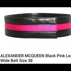 Gorgeous Alexander McQueen pink and black belt that accessories any outfit.